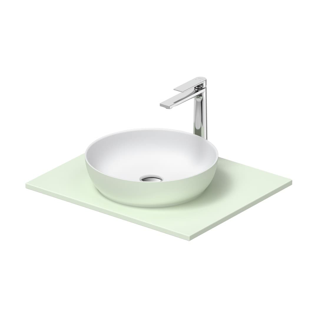 Duravit Sivida – Νιπτήρας Επικαθήμενος – 620×510 mm, χωρίς οπή, χωρίς υπερχείλιση – White Satin Matt, Pale Green Matt (268000FH00)
