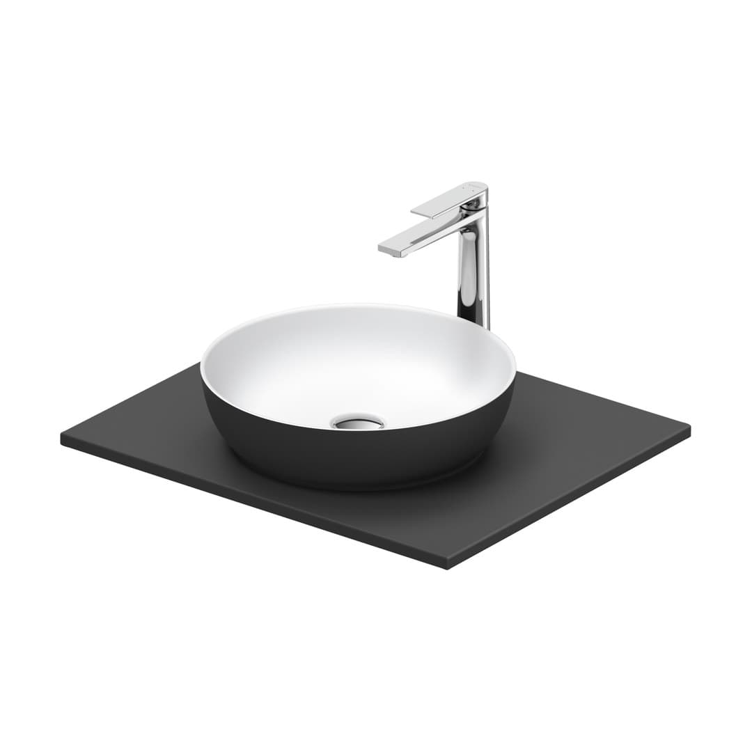 Duravit Sivida – Νιπτήρας Επικαθήμενος – 620×510 mm, χωρίς οπή, χωρίς υπερχείλιση – White Satin Matt, Dark grey Matt (268000FI00)