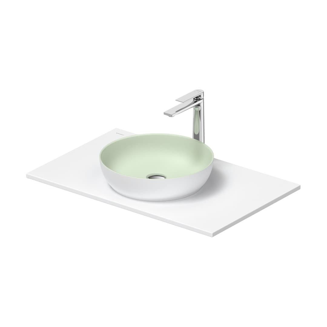 Duravit Sivida – Νιπτήρας Επικαθήμενος – 820×510 mm, χωρίς οπή, χωρίς υπερχείλιση – Pale Green Matt, White Satin Matt (268001FG00)