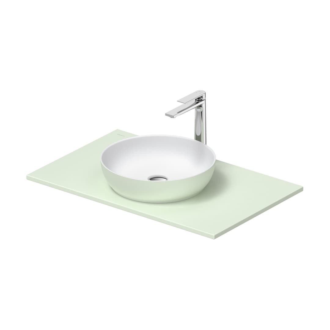 Duravit Sivida – Νιπτήρας Επικαθήμενος – 820×510 mm, χωρίς οπή, χωρίς υπερχείλιση – White Satin Matt, Pale Green Matt (268001FH00)