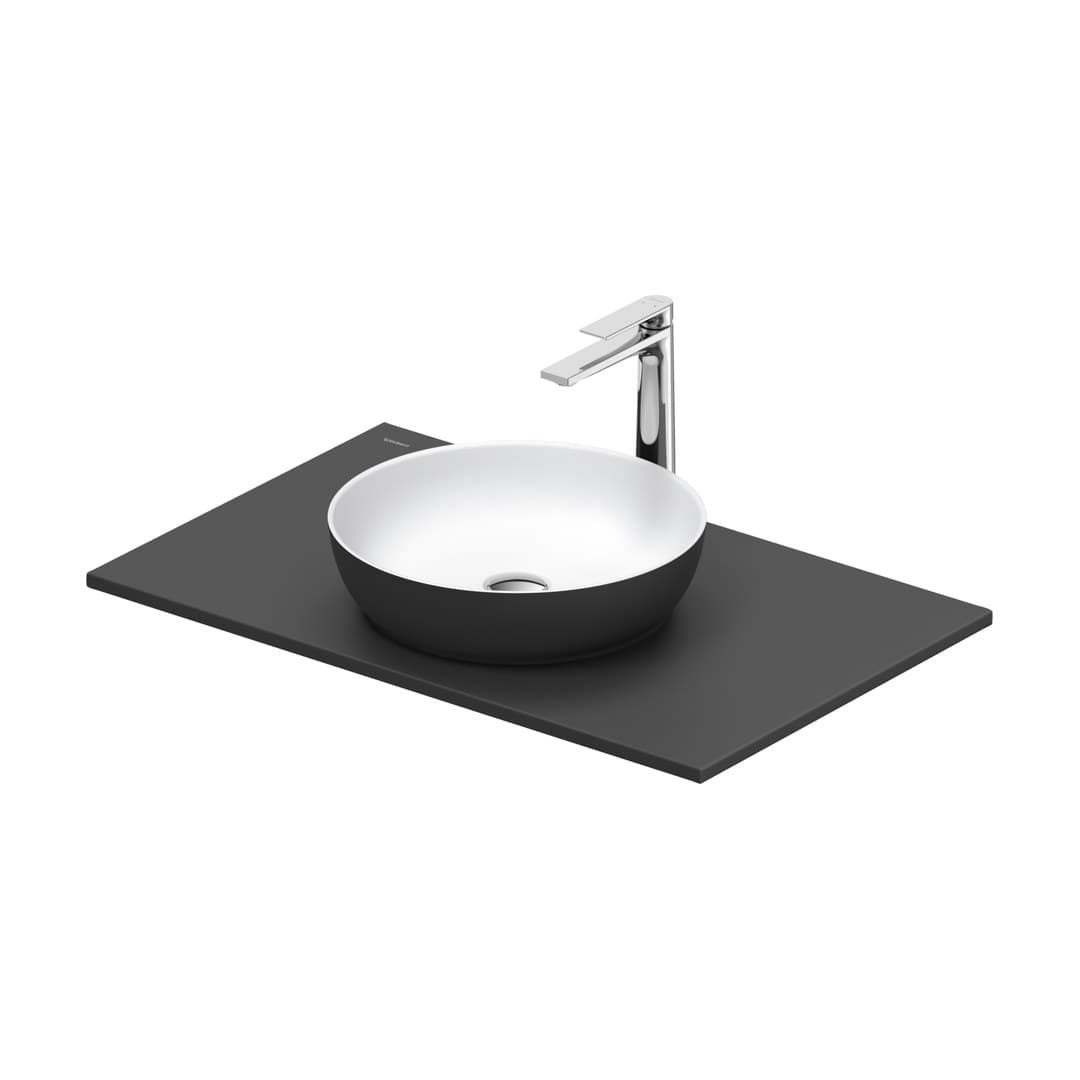 Duravit Sivida – Νιπτήρας Επικαθήμενος – 820×510 mm, χωρίς οπή, χωρίς υπερχείλιση – White Satin Matt, Dark grey Matt (268001FI00)