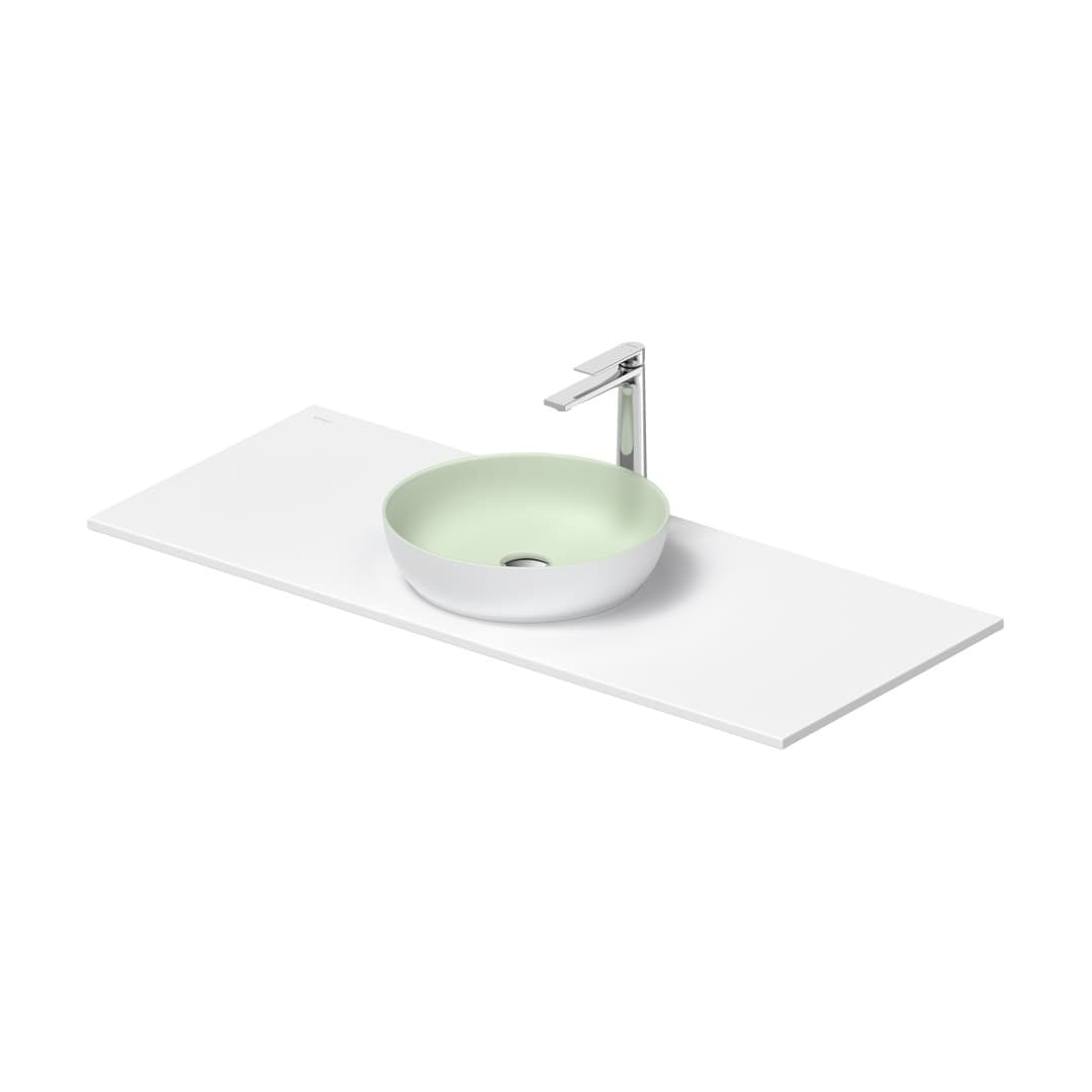 Duravit Sivida – Νιπτήρας Επικαθήμενος – 1220×510 mm, χωρίς οπή, χωρίς υπερχείλιση – Pale Green Matt, White Satin Matt (268003FG00)