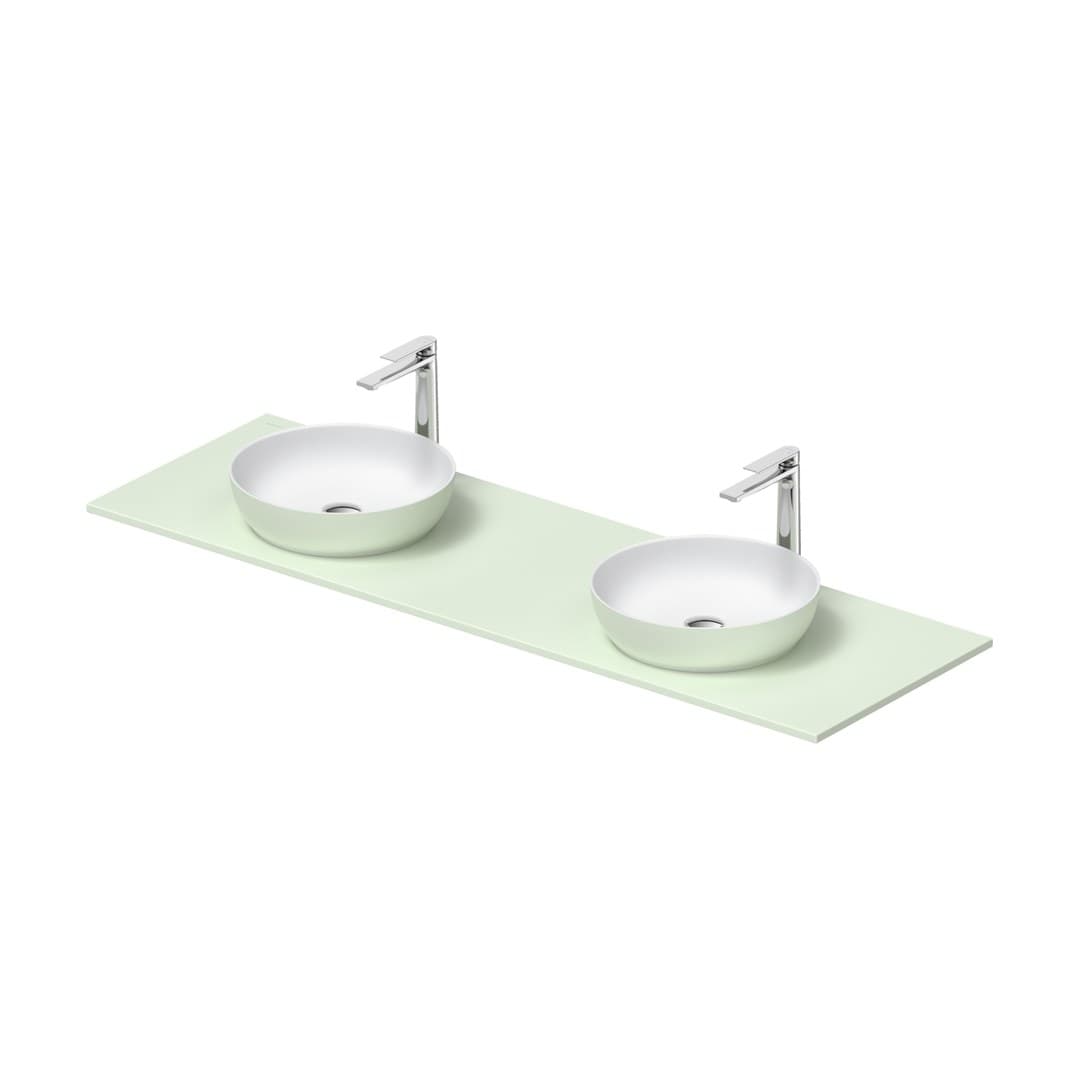 Duravit Sivida – Νιπτήρας Επικαθήμενος – 1610×510 mm, χωρίς οπή, χωρίς υπερχείλιση – White Satin Matt, Pale Green Matt (268005FH00)