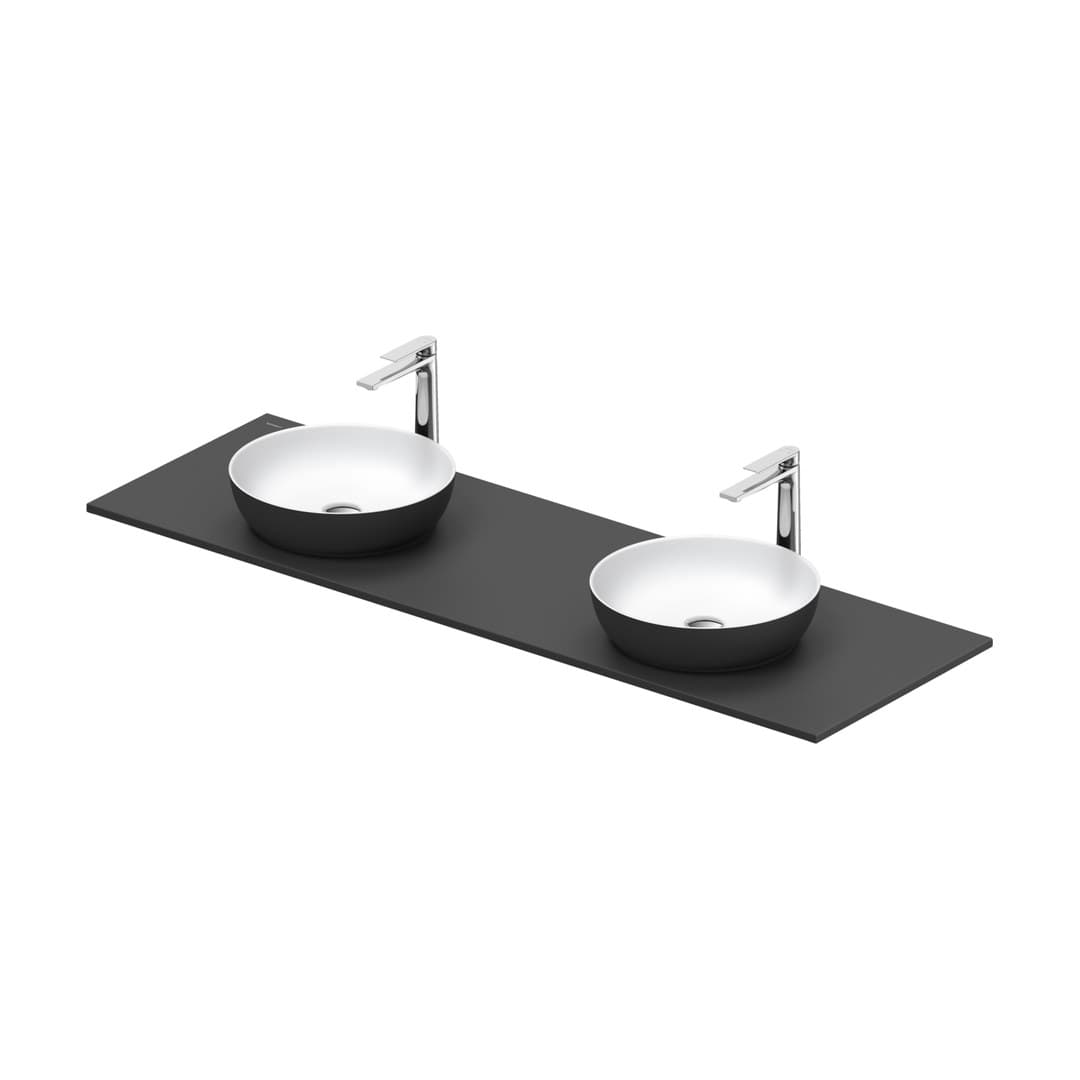 Duravit Sivida – Νιπτήρας Επικαθήμενος – 1610×510 mm, χωρίς οπή, χωρίς υπερχείλιση – White Satin Matt, Dark grey Matt (268005FI00)
