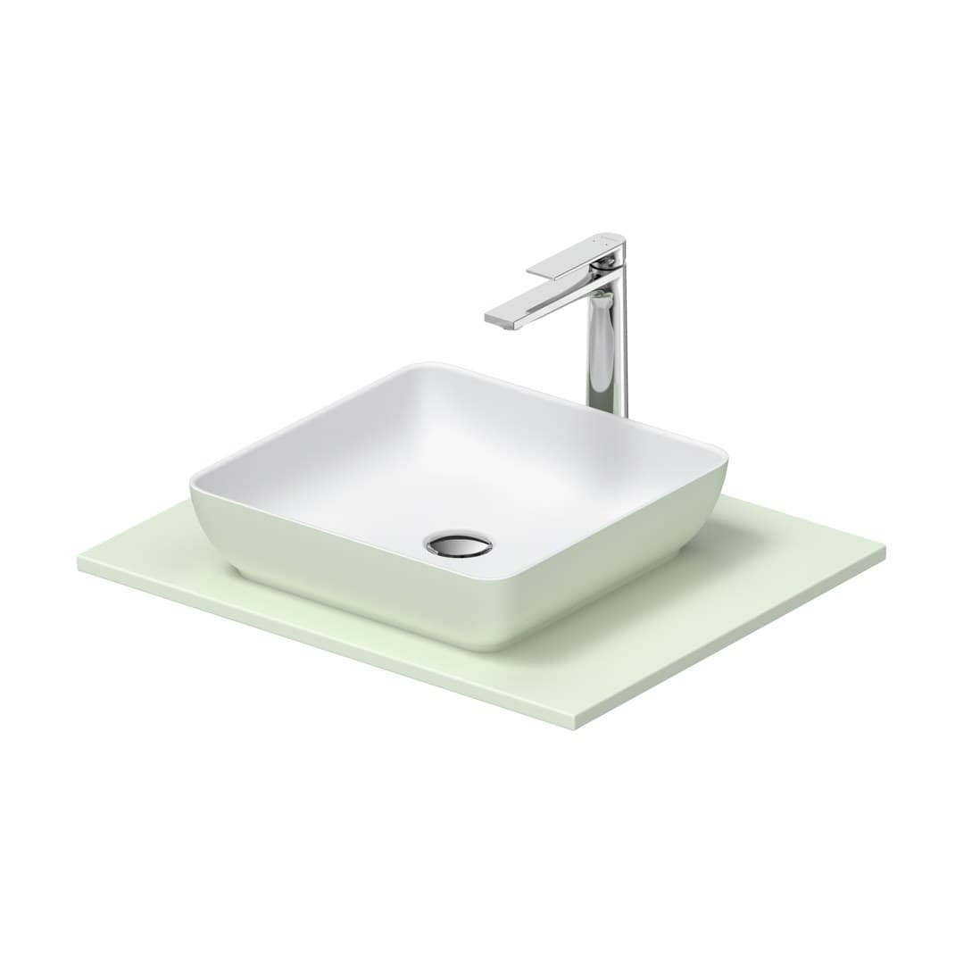 Duravit Sivida – Νιπτήρας Επικαθήμενος – 620×510 mm, χωρίς οπή, χωρίς υπερχείλιση – White Satin Matt, Pale Green Matt (268006FH00)