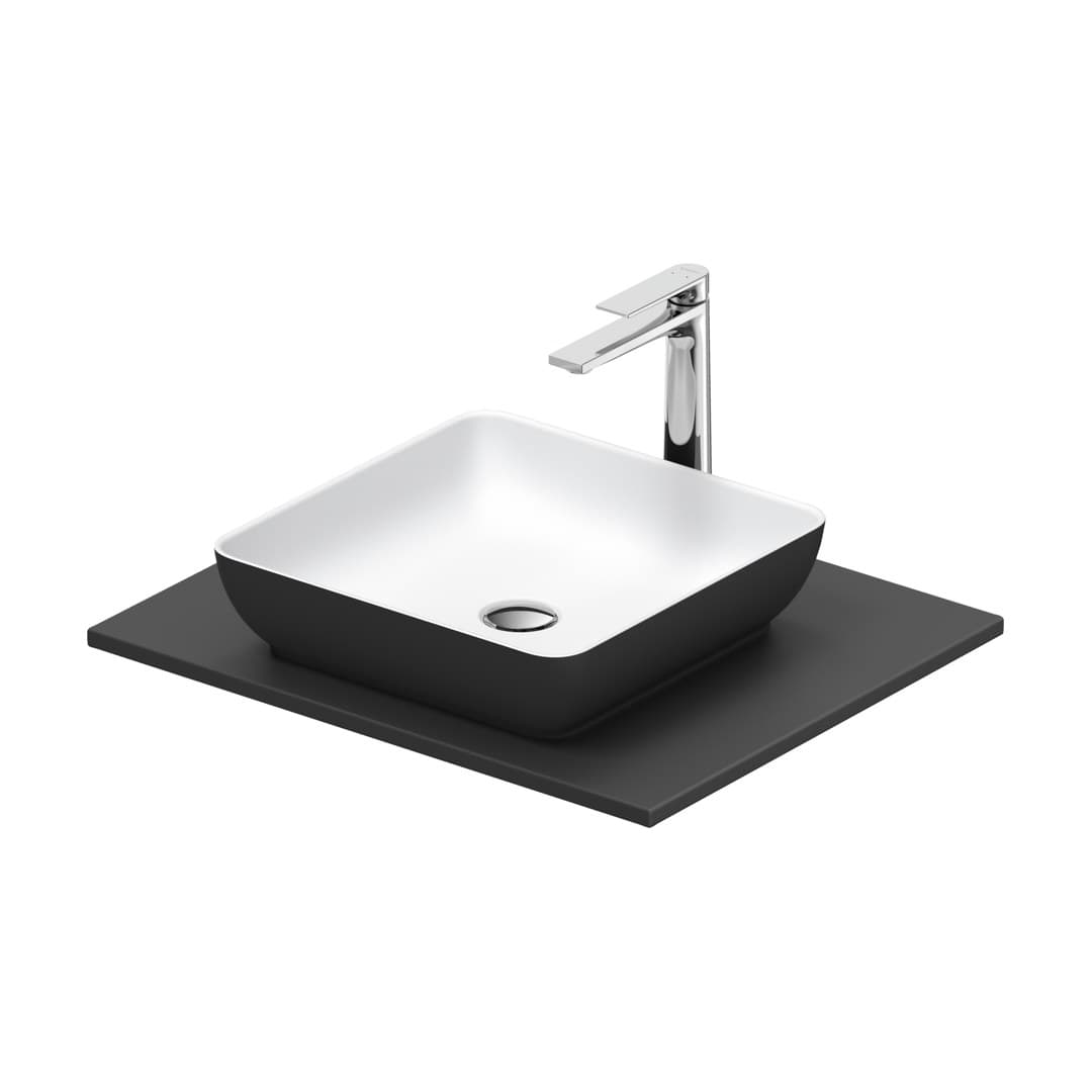 Duravit Sivida – Νιπτήρας Επικαθήμενος – 620×510 mm, χωρίς οπή, χωρίς υπερχείλιση – White Satin Matt, Dark grey Matt (268006FI00)