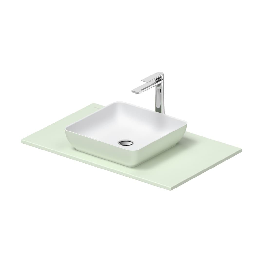 Duravit Sivida – Νιπτήρας Επικαθήμενος – 820×510 mm, χωρίς οπή, χωρίς υπερχείλιση – White Satin Matt, Pale Green Matt (268007FH00)