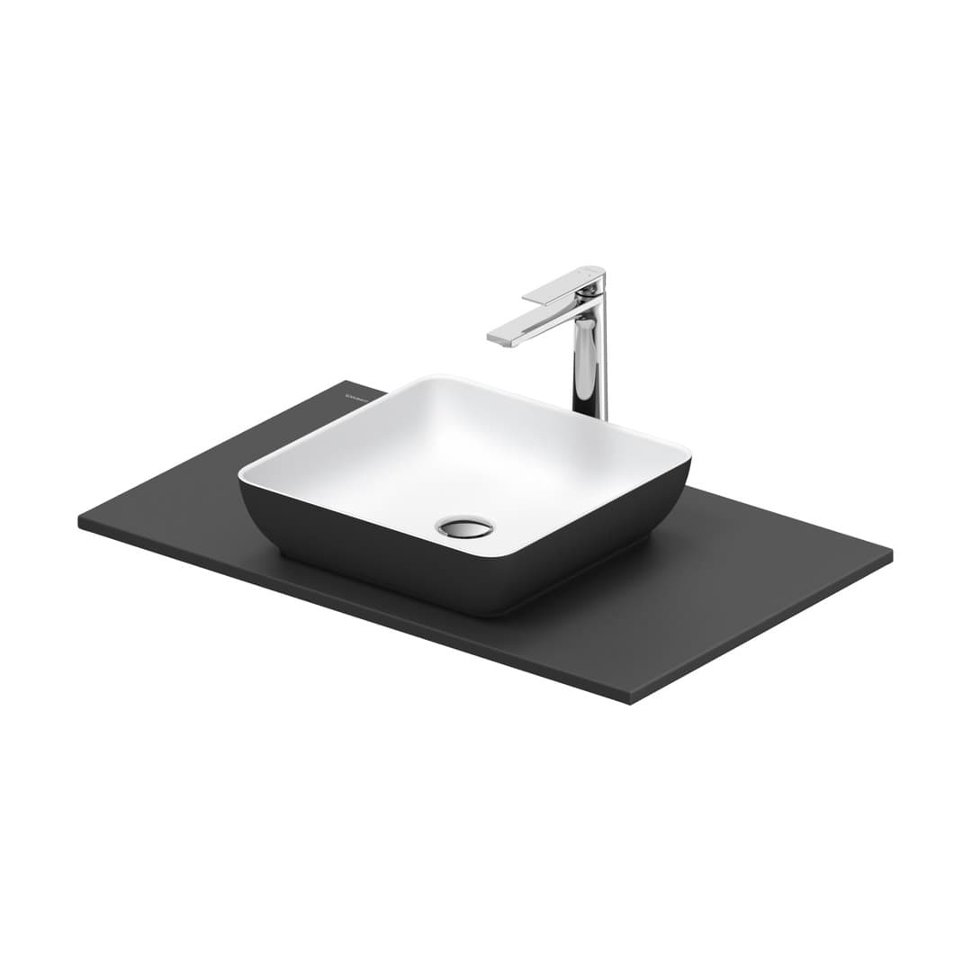Duravit Sivida – Νιπτήρας Επικαθήμενος – 820×510 mm, χωρίς οπή, χωρίς υπερχείλιση – White Satin Matt, Dark grey Matt (268007FI00)