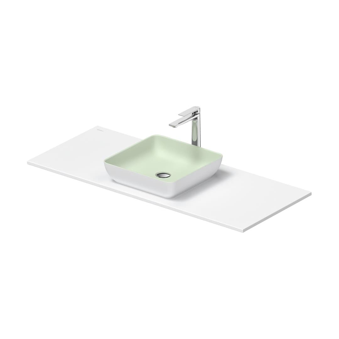 Duravit Sivida – Νιπτήρας Επικαθήμενος – 1220×510 mm, χωρίς οπή, χωρίς υπερχείλιση – Pale Green Matt, White Satin Matt (268009FG00)