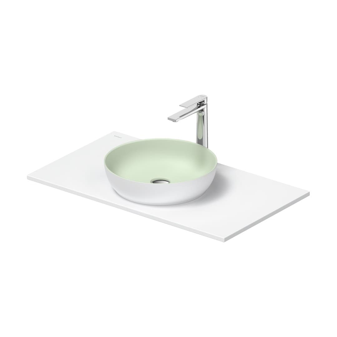 Duravit Sivida – Νιπτήρας Επικαθήμενος – 880×500 mm, χωρίς οπή, χωρίς υπερχείλιση – Pale Green Matt, White Satin Matt (268013FG00)