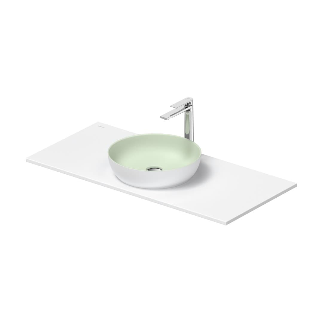 Duravit Sivida – Νιπτήρας Επικαθήμενος – 1080×500 mm, χωρίς οπή, χωρίς υπερχείλιση – Pale Green Matt, White Satin Matt (268014FG00)
