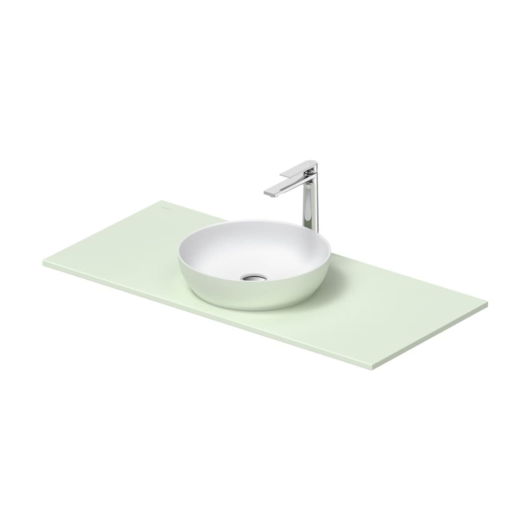 Duravit Sivida – Νιπτήρας Επικαθήμενος – 1080×500 mm, χωρίς οπή, χωρίς υπερχείλιση – White Satin Matt, Pale Green Matt (268014FH00)