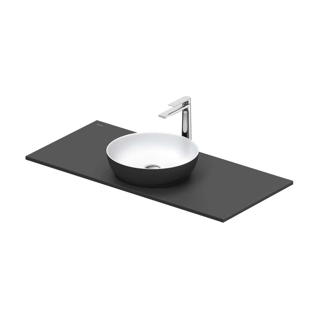 Duravit Sivida – Νιπτήρας Επικαθήμενος – 1080×500 mm, χωρίς οπή, χωρίς υπερχείλιση – White Satin Matt, Dark grey Matt (268014FI00)