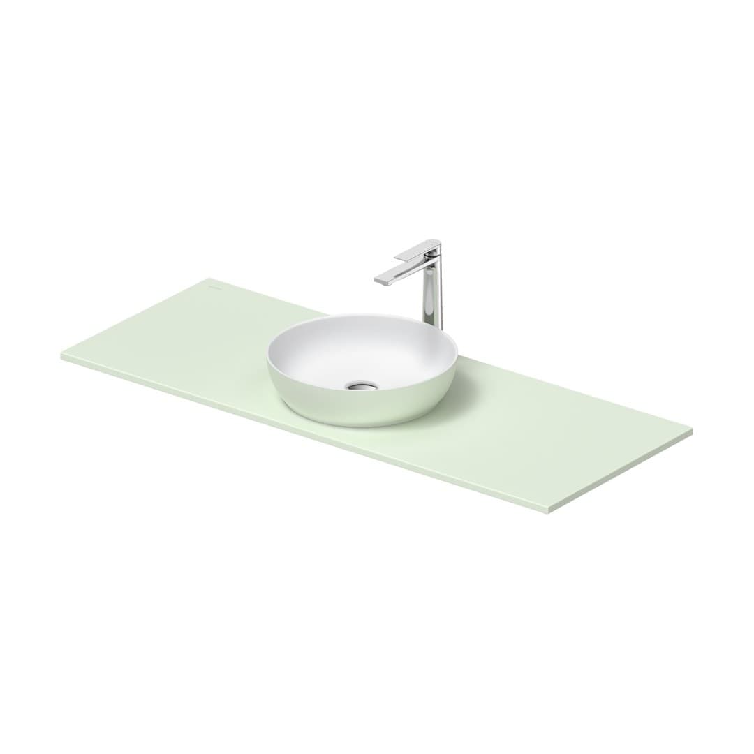 Duravit Sivida – Νιπτήρας Επικαθήμενος – 1280×500 mm, χωρίς οπή, χωρίς υπερχείλιση – White Satin Matt, Pale Green Matt (268015FH00)