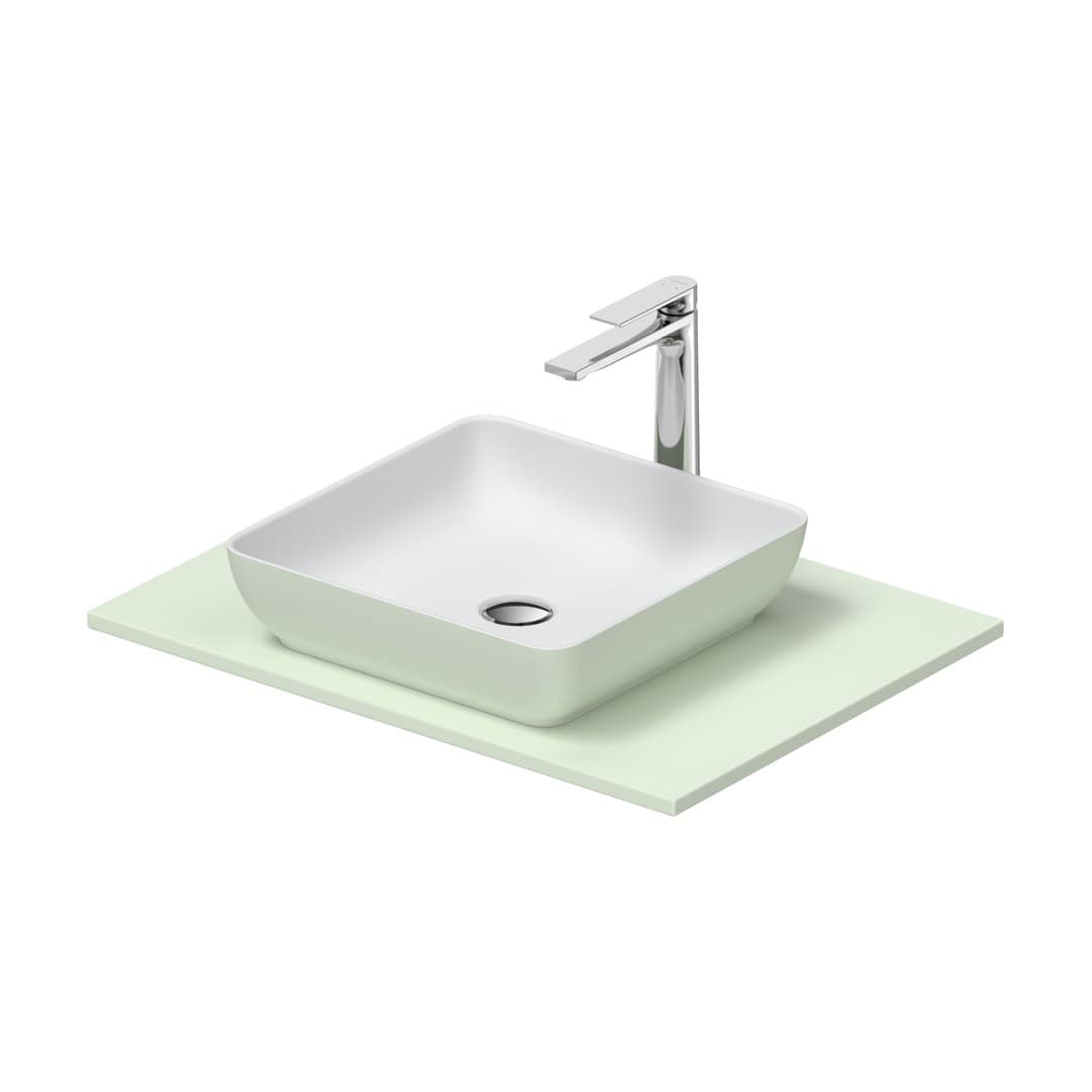 Duravit Sivida – Νιπτήρας Επικαθήμενος – 680×500 mm, χωρίς οπή, χωρίς υπερχείλιση – White Satin Matt, Pale Green Matt (268017FH00)