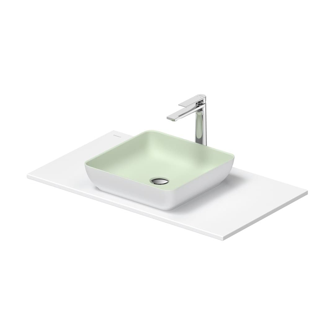 Duravit Sivida – Νιπτήρας Επικαθήμενος – 880×500 mm, χωρίς οπή, χωρίς υπερχείλιση – Pale Green Matt, White Satin Matt (268018FG00)