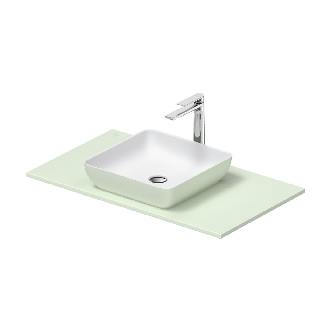 Duravit Sivida – Νιπτήρας Επικαθήμενος – 880×500 mm, χωρίς οπή, χωρίς υπερχείλιση – White Satin Matt, Pale Green Matt (268018FH00)