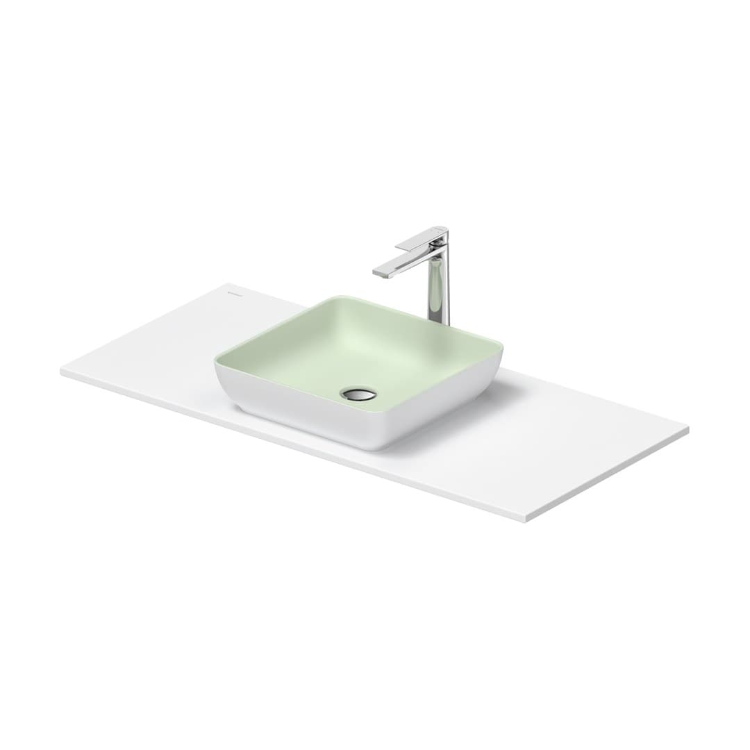 Duravit Sivida – Νιπτήρας Επικαθήμενος – 1080×500 mm, χωρίς οπή, χωρίς υπερχείλιση – Pale Green Matt, White Satin Matt (268019FG00)