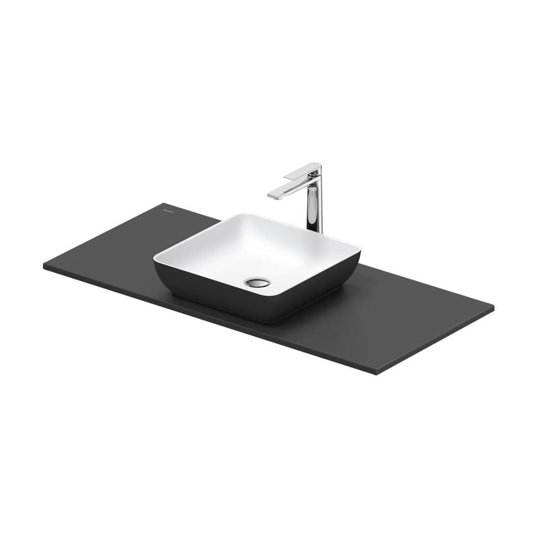 Duravit Sivida – Νιπτήρας Επικαθήμενος – 1080×500 mm, χωρίς οπή, χωρίς υπερχείλιση – White Satin Matt, Dark grey Matt (268019FI00)