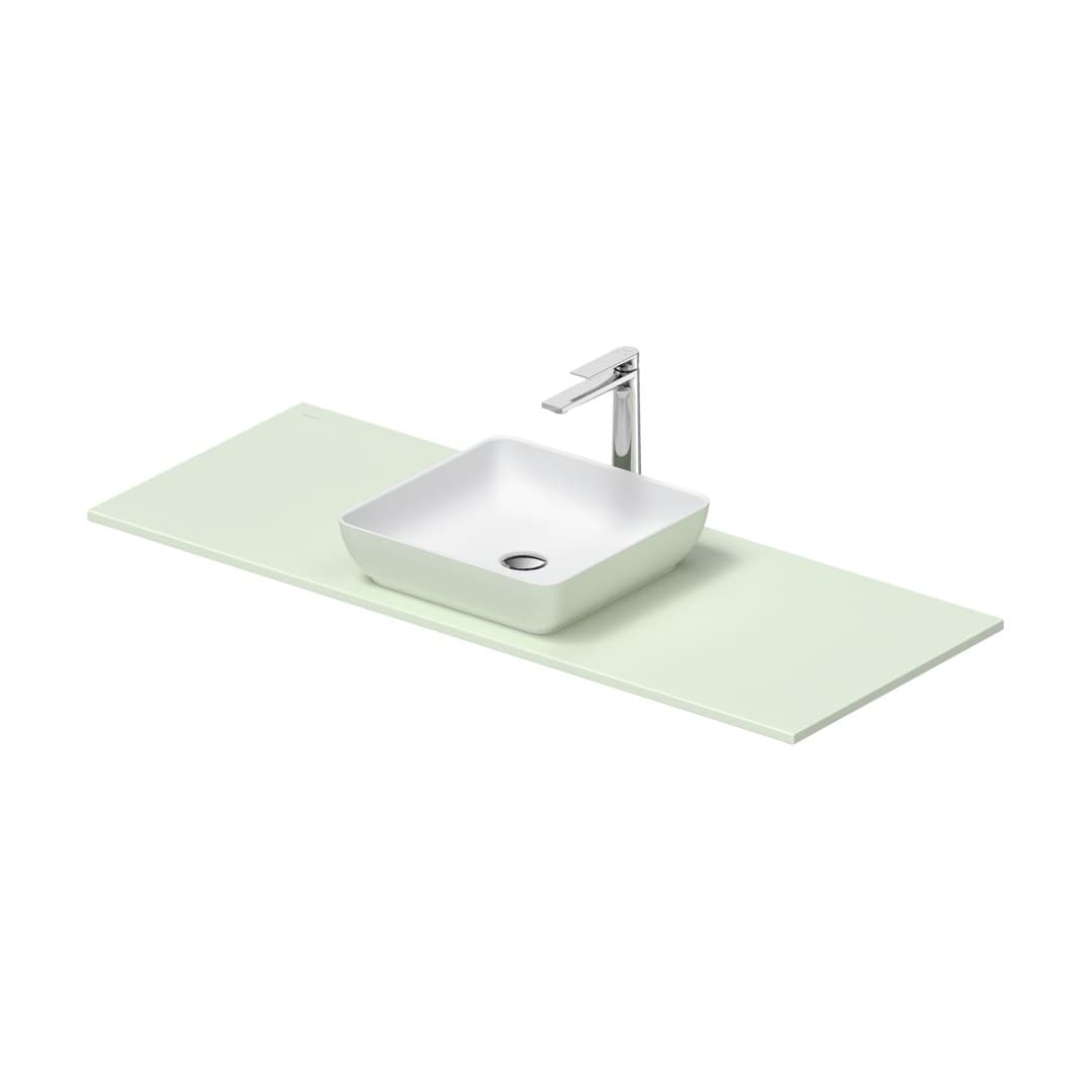 Duravit Sivida – Νιπτήρας Επικαθήμενος – 1280×500 mm, χωρίς οπή, χωρίς υπερχείλιση – White Satin Matt, Pale Green Matt (268020FH00)