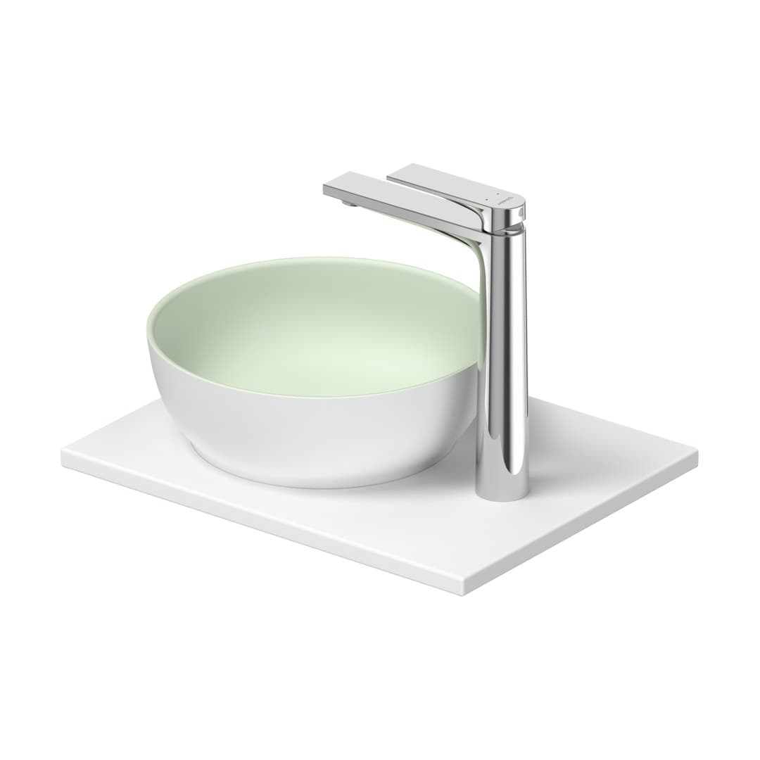 Duravit Sivida – Νιπτήρας Επικαθήμενος – 410×330 mm, χωρίς οπή, χωρίς υπερχείλιση, Medical ναι – Pale Green Matt, White Satin Matt (268022FG00)