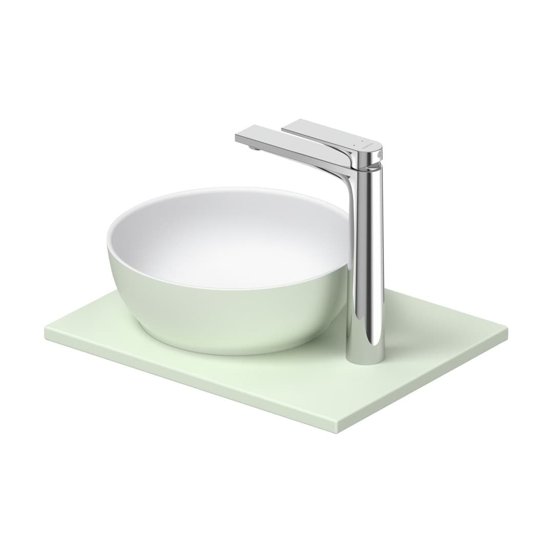 Duravit Sivida – Νιπτήρας Επικαθήμενος – 410×330 mm, χωρίς οπή, χωρίς υπερχείλιση, Medical ναι – White Satin Matt, Pale Green Matt (268022FH00)