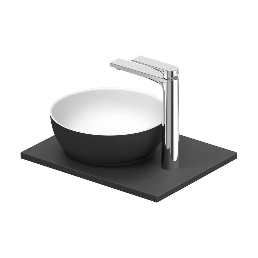 Duravit Sivida – Νιπτήρας Επικαθήμενος – 410×330 mm, χωρίς οπή, χωρίς υπερχείλιση, Medical ναι – White Satin Matt, Dark grey Matt (268022FI00)