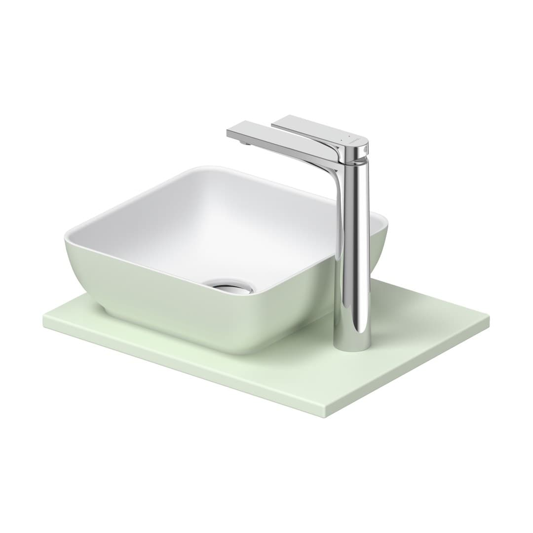 Duravit Sivida – Νιπτήρας Επικαθήμενος – 410×330 mm, χωρίς οπή, χωρίς υπερχείλιση, Medical — – White Satin Matt, Pale Green Matt (268023FH00)