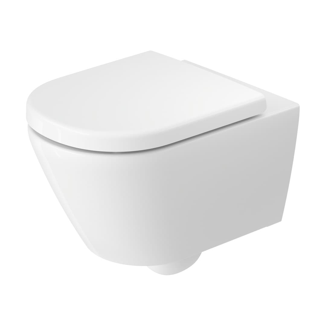 Duravit D-Code – Λεκάνη Κρεμαστή – 370×540 mm, Rimless – White High Gloss (29030900212)