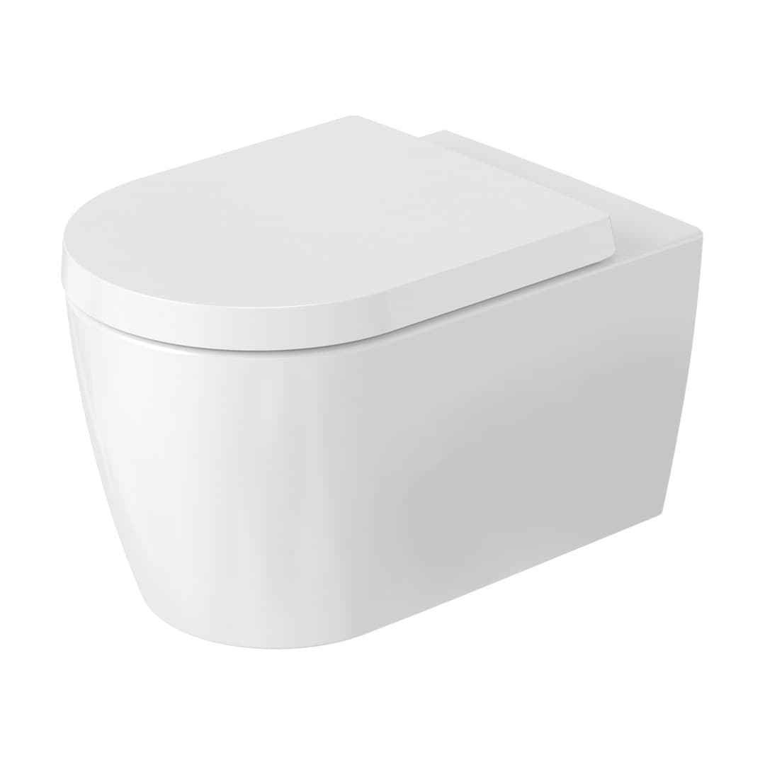 Duravit ME by Starck – Λεκάνη Κρεμαστή – 370×540 mm, DuraFlush, σετ με κάθισμα – White Satin Matt, DuraShield (490709ACA1)