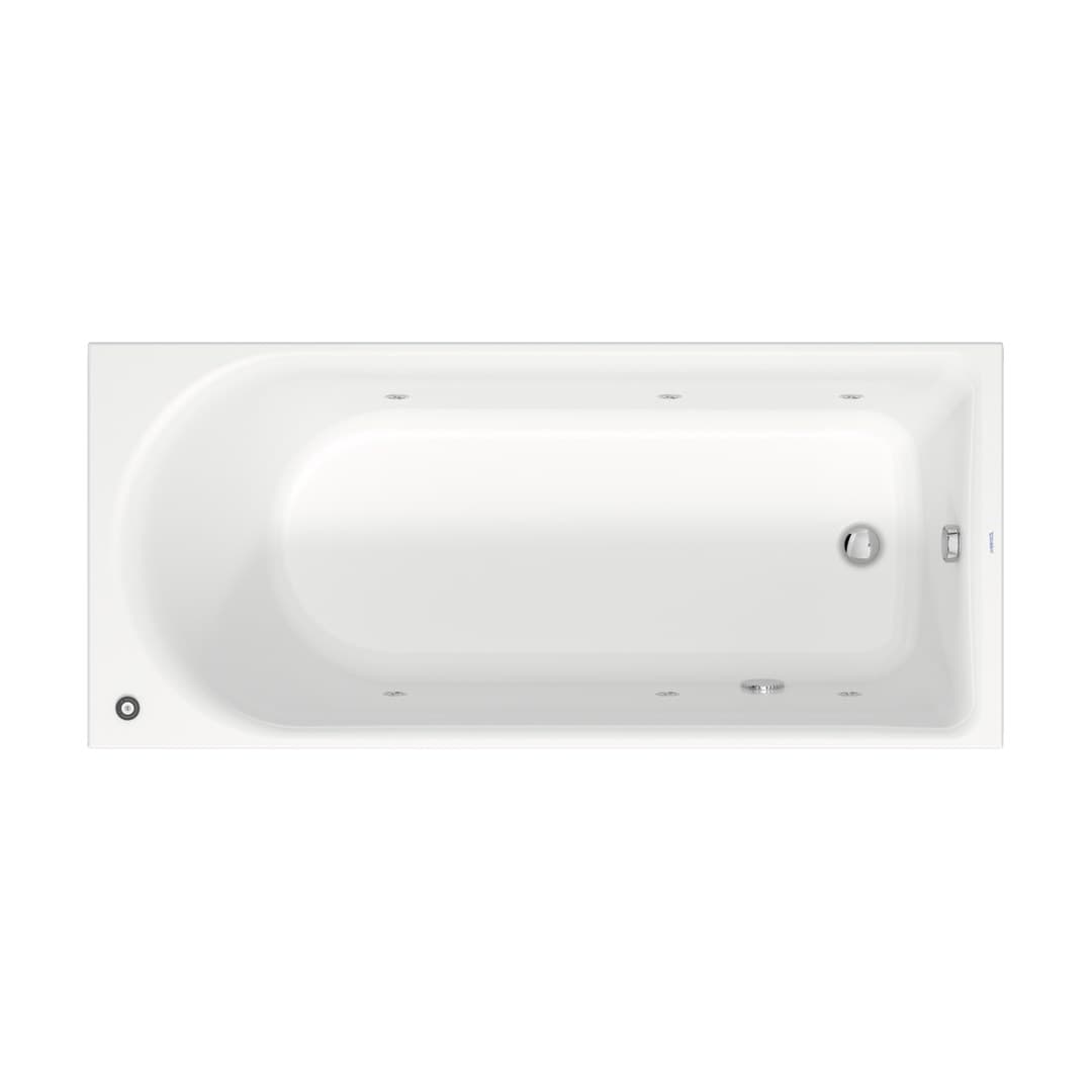 Duravit D-Neo – Μπανιέρα – 1800×800 mm, εντοιχιζόμενη, υδρομασάζ Jet Project, αποχέτευση Foot end – White Glossy (760475000JP1000)