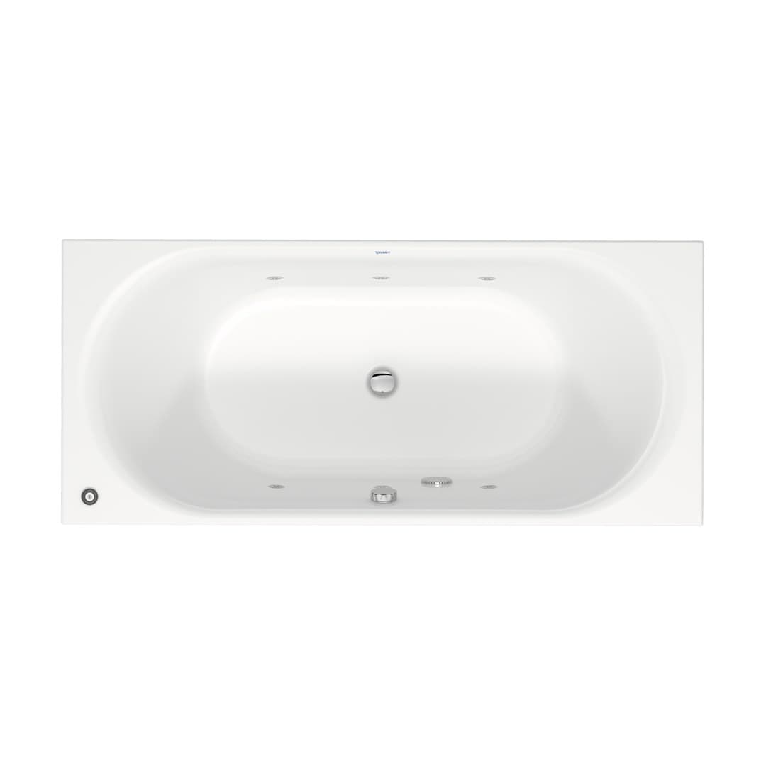 Duravit D-Neo – Μπανιέρα – 1800×800 mm, εντοιχιζόμενη, υδρομασάζ Jet Project, αποχέτευση Middle – White Glossy (760476000JP1000)