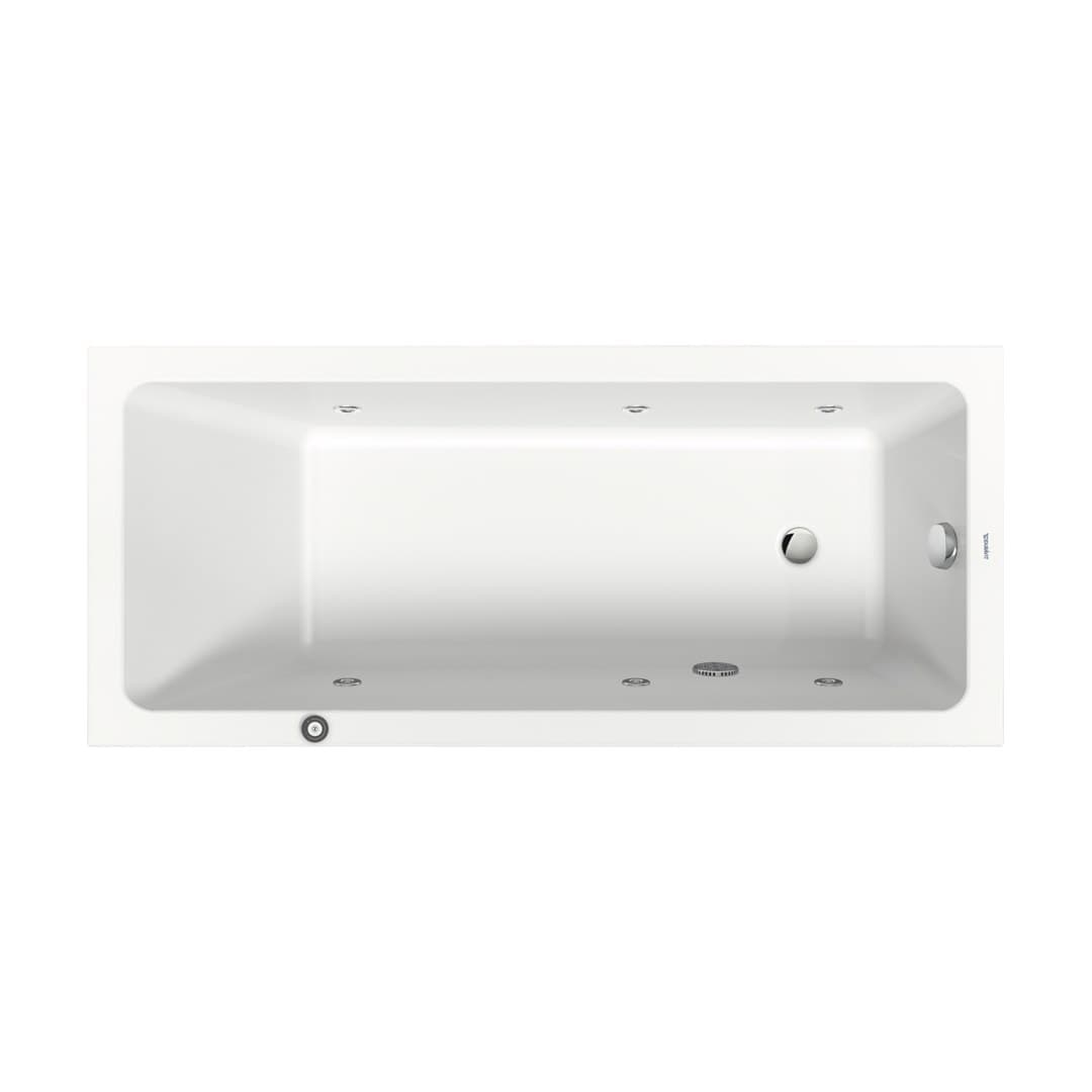 Duravit No.1 – Μπανιέρα – 1600×700 mm, εντοιχιζόμενη, υδρομασάζ Jet Project – White Glossy (760488000JP1000)
