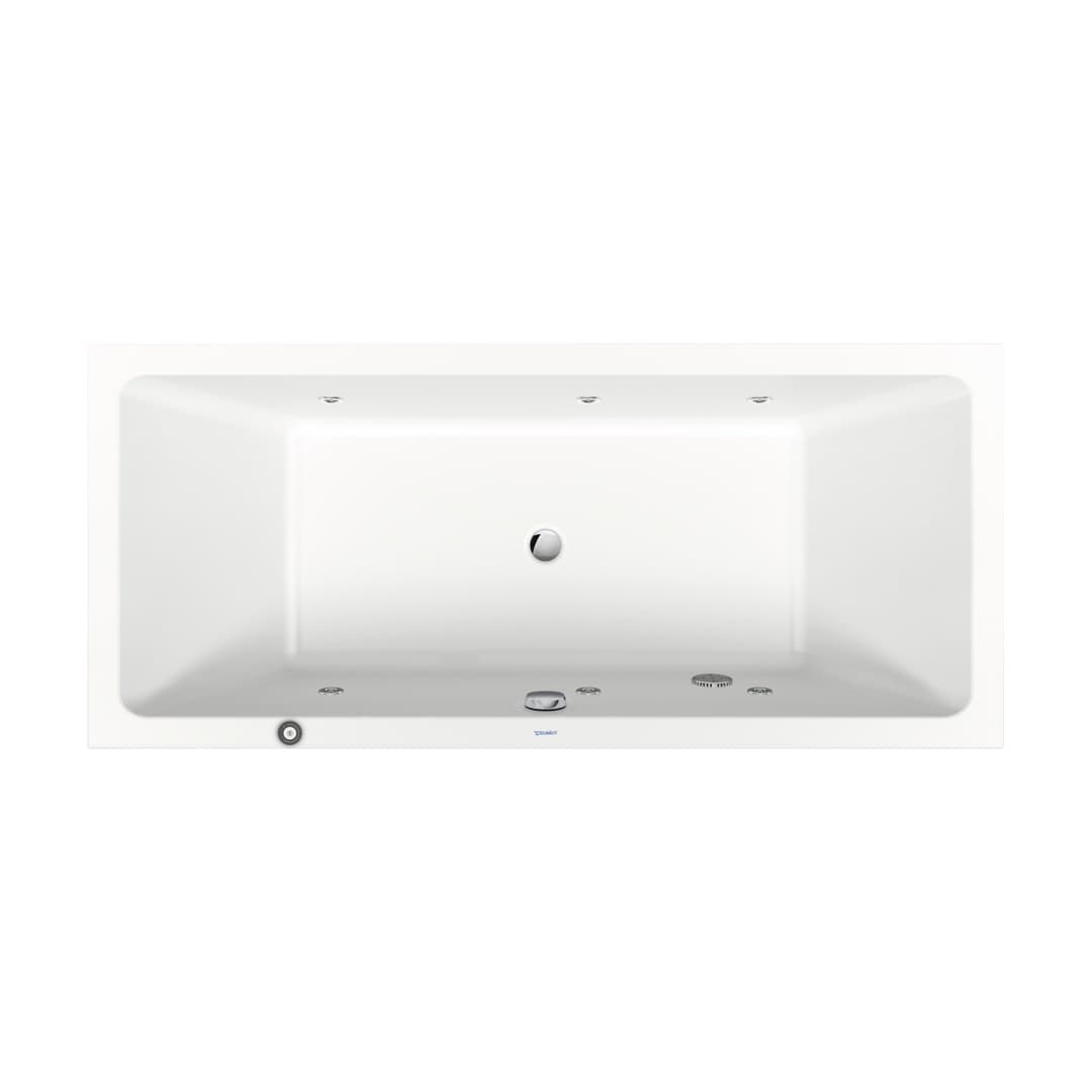 Duravit No.1 – Μπανιέρα – 1800×800 mm, εντοιχιζόμενη, υδρομασάζ Jet Project, αποχέτευση Middle – White Glossy (760492000JP1000)