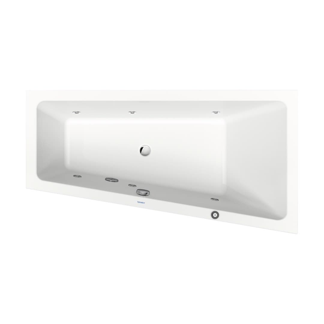 Duravit No.1 – Μπανιέρα – 1600×850 mm, εντοιχιζόμενη, δεξιά γωνία, υδρομασάζ Jet Project – White Glossy (760507000JP1000)
