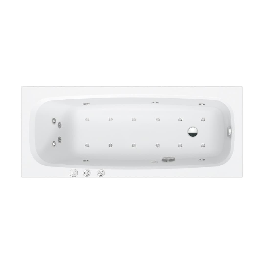 Duravit Aurena – Μπανιέρα – 1700×700 mm, εντοιχιζόμενη, υδρομασάζ Combi-System P – White Matt (760547BA0CP1000)
