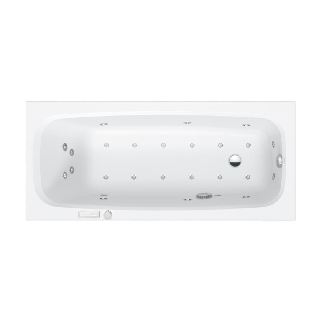 Duravit Aurena – Μπανιέρα – 1700×750 mm, εντοιχιζόμενη, υδρομασάζ Combi-System E – White Matt (760548BA0CE1000)
