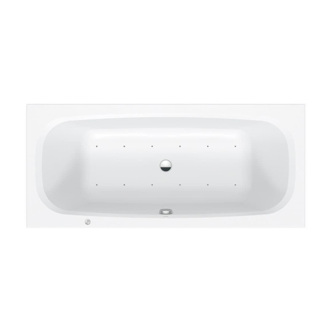 Duravit Aurena – Μπανιέρα – 1800×800 mm, εντοιχιζόμενη, υδρομασάζ Air-System, αποχέτευση Middle – White Matt (760550BA0AS0000)