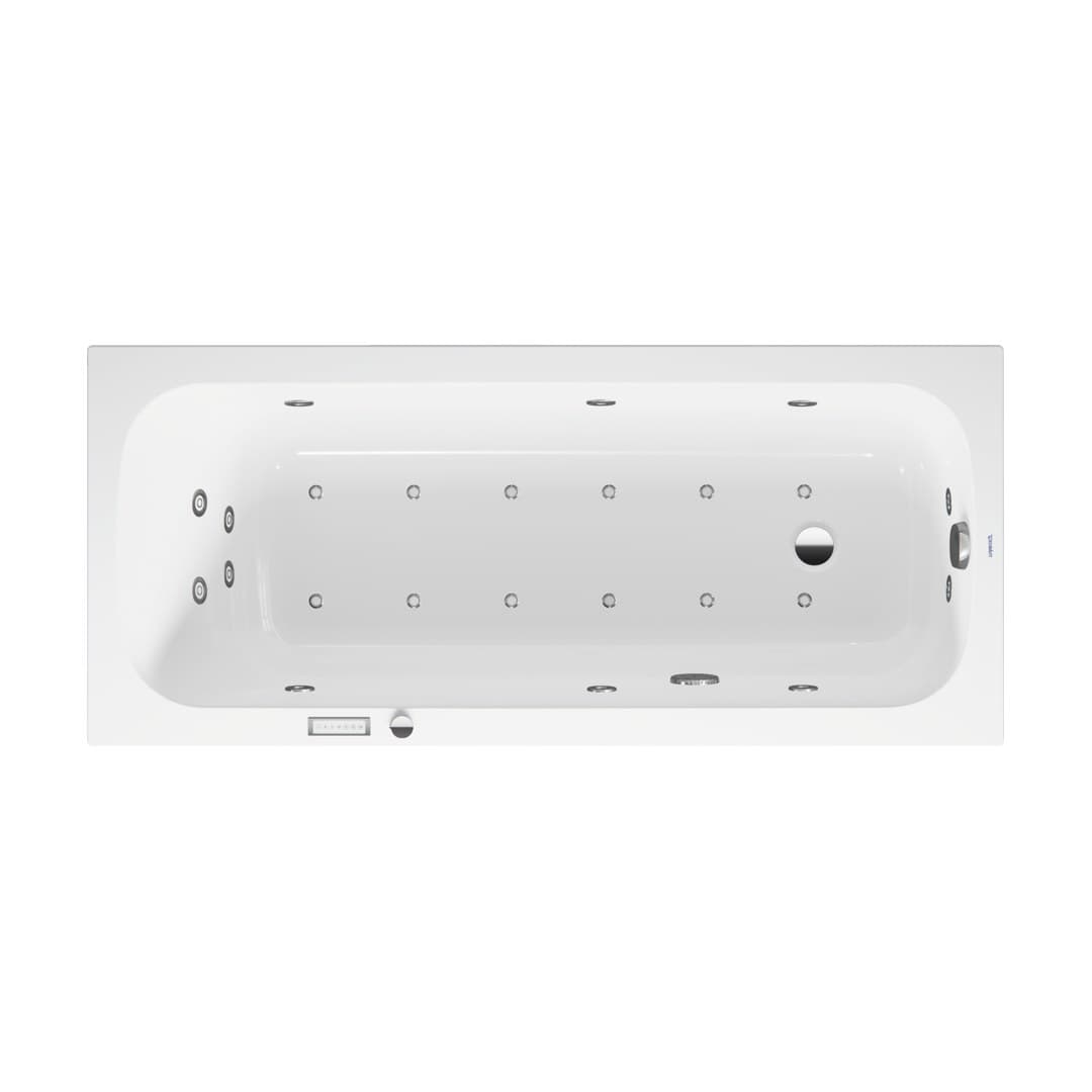 Duravit Collection One – Μπανιέρα – 1600×700 mm, εντοιχιζόμενη, υδρομασάζ Combi-System E – White Glossy (760610000CE1000)