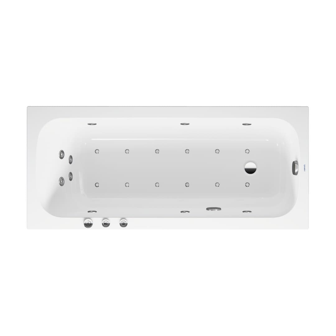 Duravit Collection One – Μπανιέρα – 1600×700 mm, εντοιχιζόμενη, υδρομασάζ Combi-System P – White Glossy (760610000CP1000)