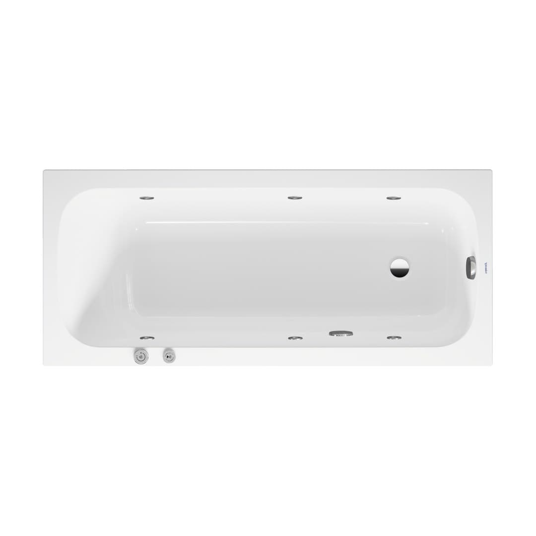 Duravit Collection One – Μπανιέρα – 1600×700 mm, εντοιχιζόμενη, υδρομασάζ Jet-System – White Glossy (760610000JS1000)