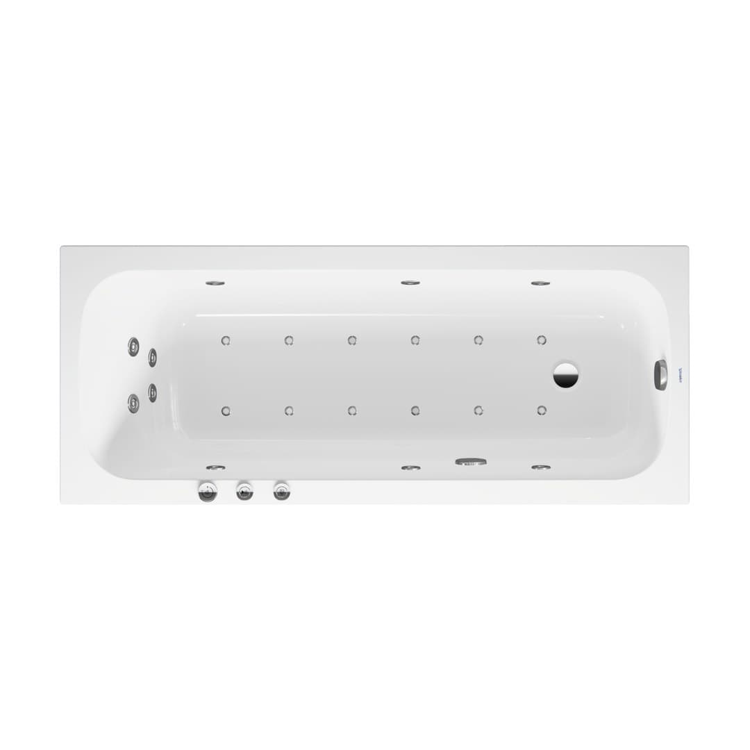 Duravit Collection One – Μπανιέρα – 1700×700 mm, εντοιχιζόμενη, υδρομασάζ Combi-System P – White Glossy (760611000CP1000)