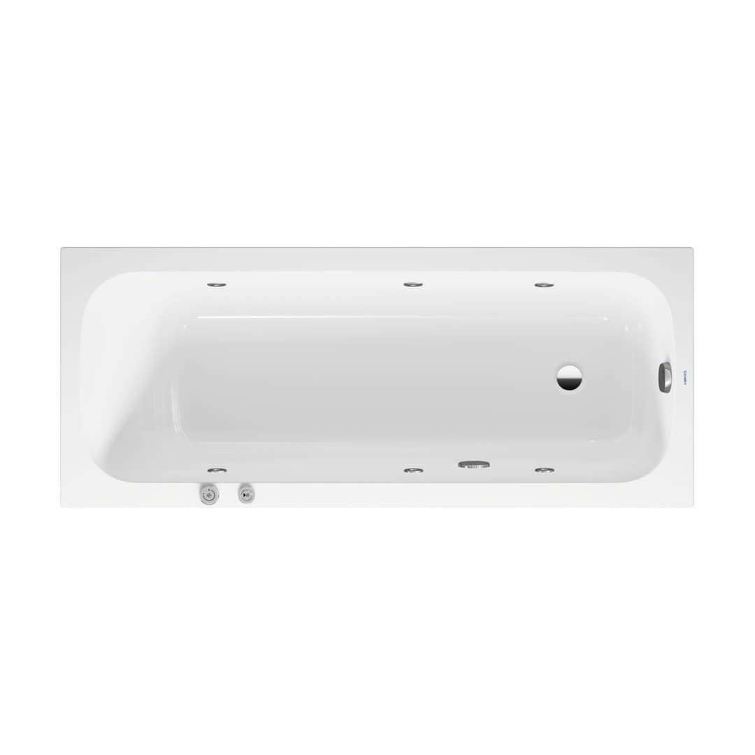 Duravit Collection One – Μπανιέρα – 1700×700 mm, εντοιχιζόμενη, υδρομασάζ Jet-System – White Glossy (760611000JS1000)