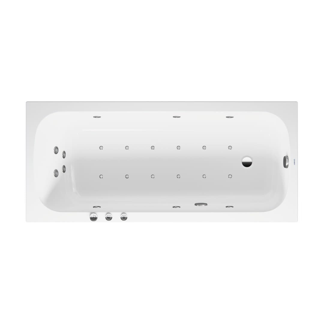 Duravit Collection One – Μπανιέρα – 1800×800 mm, εντοιχιζόμενη, υδρομασάζ Combi-System P, 1 πλάτες – White Glossy (760613000CP1000)