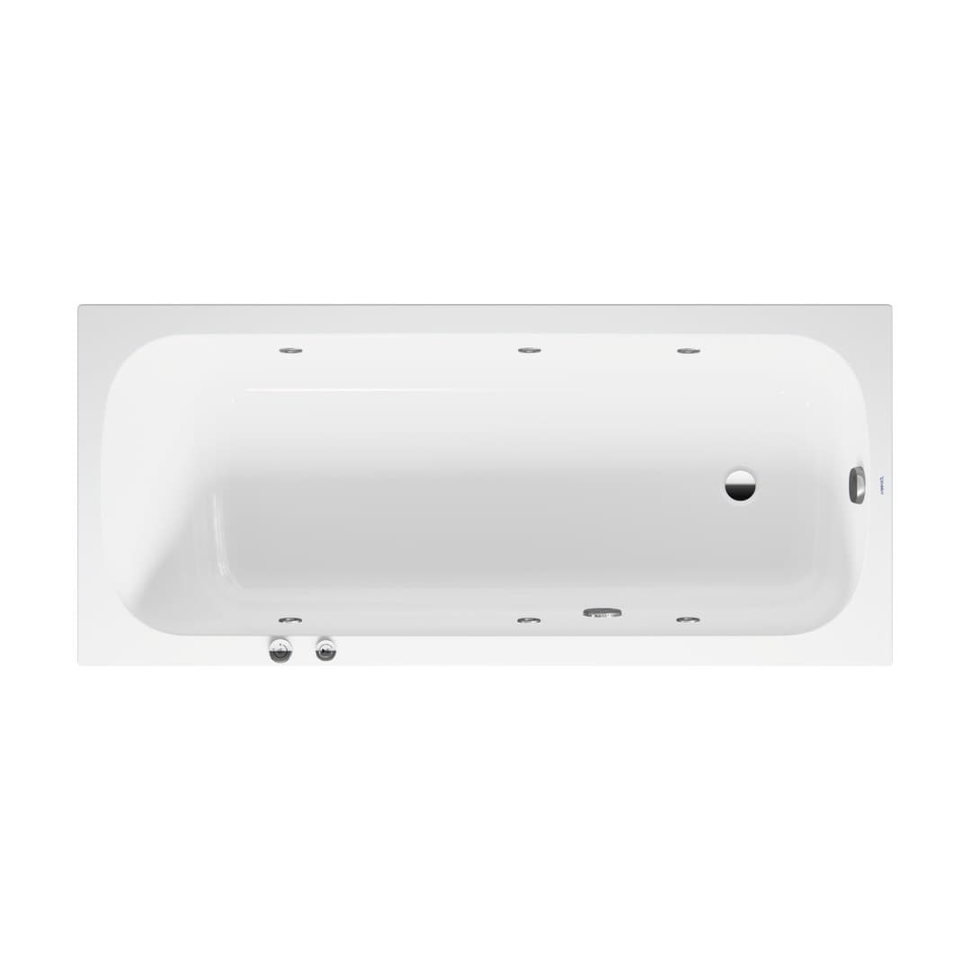Duravit Collection One – Μπανιέρα – 1800×800 mm, εντοιχιζόμενη, υδρομασάζ Jet-System, 1 πλάτες – White Glossy (760613000JS1000)