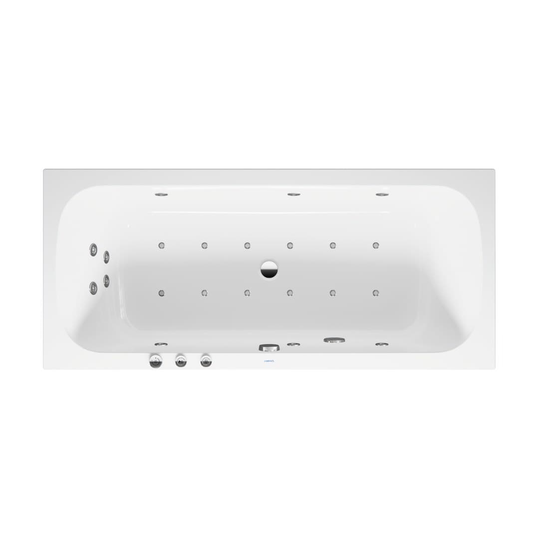Duravit Collection One – Μπανιέρα – 1800×800 mm, εντοιχιζόμενη, υδρομασάζ Combi-System P, 2 πλάτες – White Glossy (760614000CP1000)