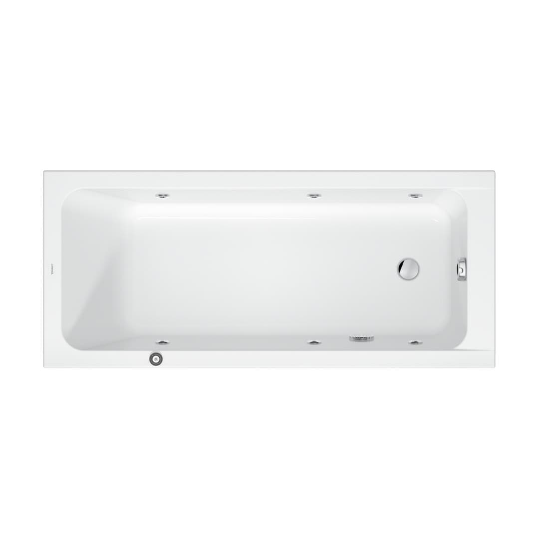 Duravit D-Code – Μπανιέρα – 1600×700 mm, εντοιχιζόμενη, υδρομασάζ Jet Project – White High Gloss (760669000JP1000)
