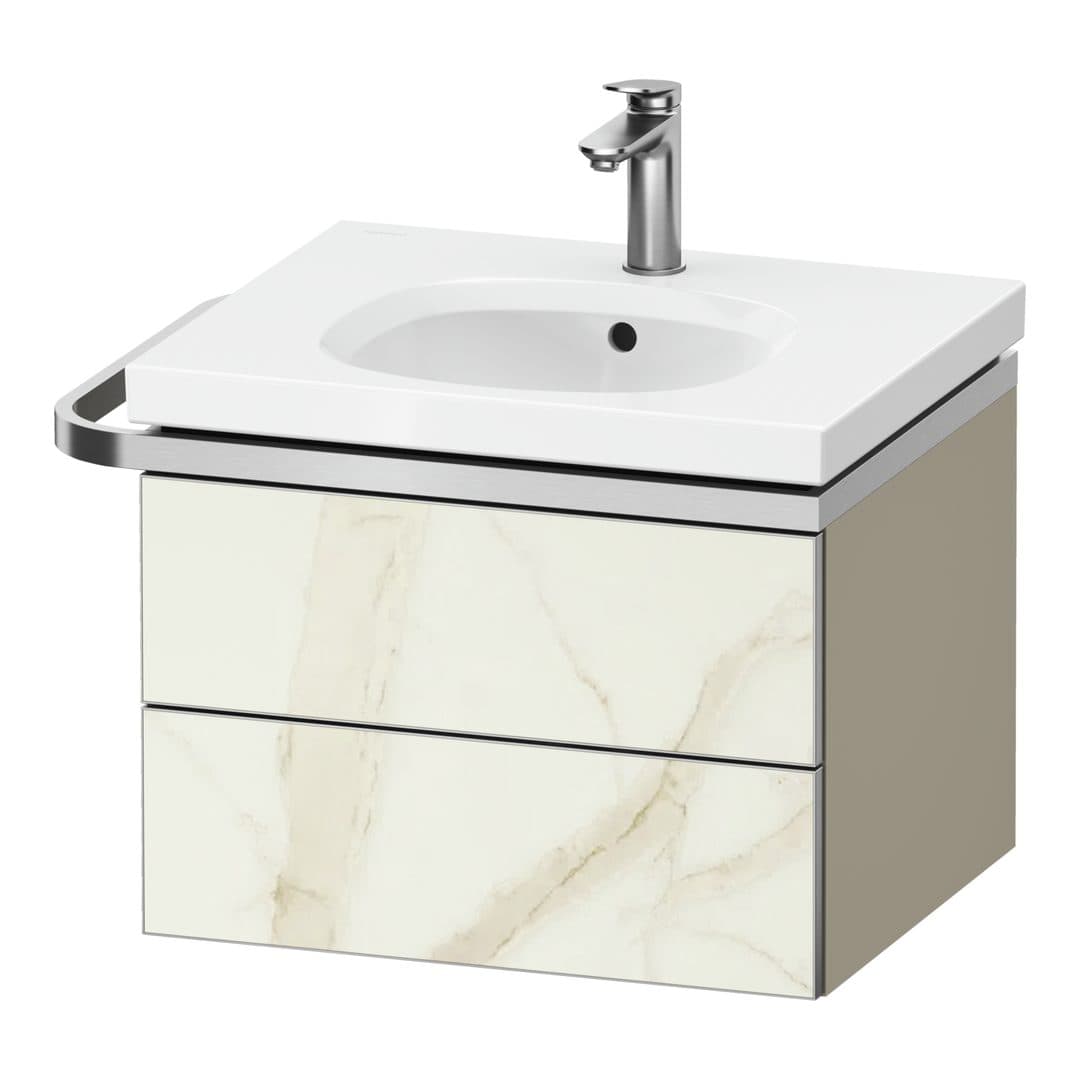 Duravit Aurena – Έπιπλο Νιπτήρα – 584 mm, 2 συρτάρια, νιπτήρας κέντρο, σώμα Taupe Super Matt, μοντέλο AU4560 – Marble Structure Matt, Marble Structure (AU4560066830000)
