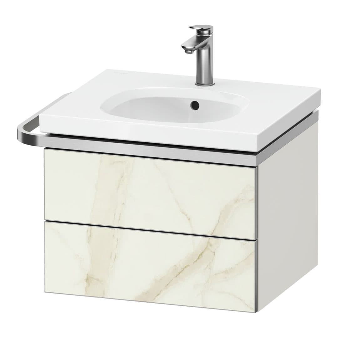 Duravit Aurena – Έπιπλο Νιπτήρα – 584 mm, 2 συρτάρια, νιπτήρας κέντρο, σώμα White Super Matt, μοντέλο AU4560 – Marble Structure Matt, Marble Structure (AU4560066840000)
