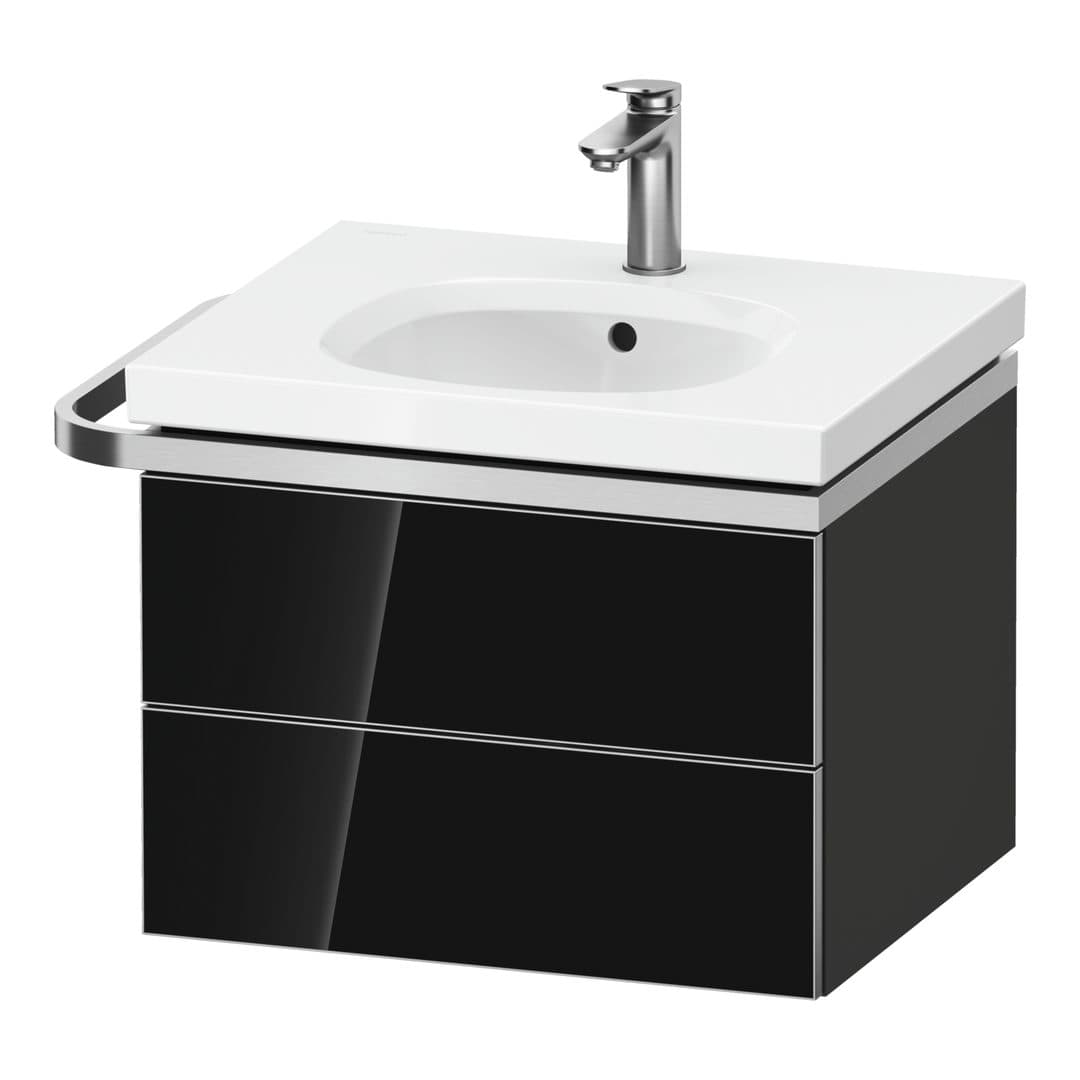 Duravit Aurena – Έπιπλο Νιπτήρα – 584 mm, 2 συρτάρια, νιπτήρας κέντρο, σώμα Graphite Super Matt, μοντέλο AU4560 – Black, Glass (AU4560068800000)